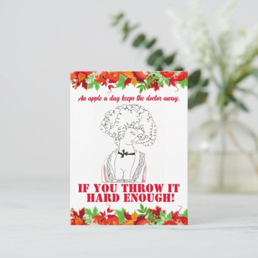  grappig sarcastisch lijn art vrouw briefkaart (Staand voorkant)