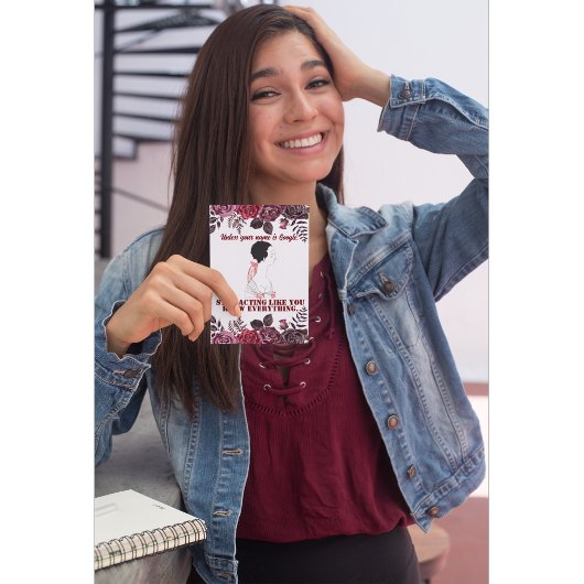 grappig sarcastisch lijn art vrouw briefkaart