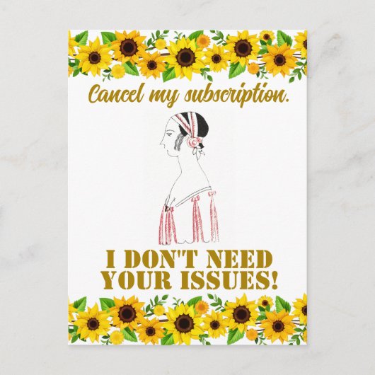 Grappig Sarcastisch Line Art Vrouw Briefkaart (Voorkant)