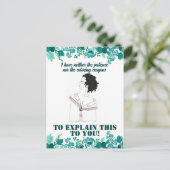  Grappig Sarcastisch Line Art Vrouw Briefkaart (Staand voorkant)