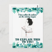 Grappig Sarcastisch Line Art Vrouw Briefkaart (Voorkant / Achterkant)