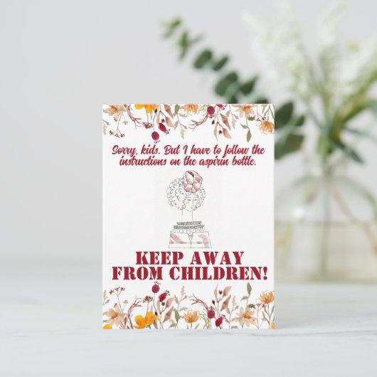  Grappig Sarcastisch Line Art Vrouw Briefkaart (Staand voorkant)