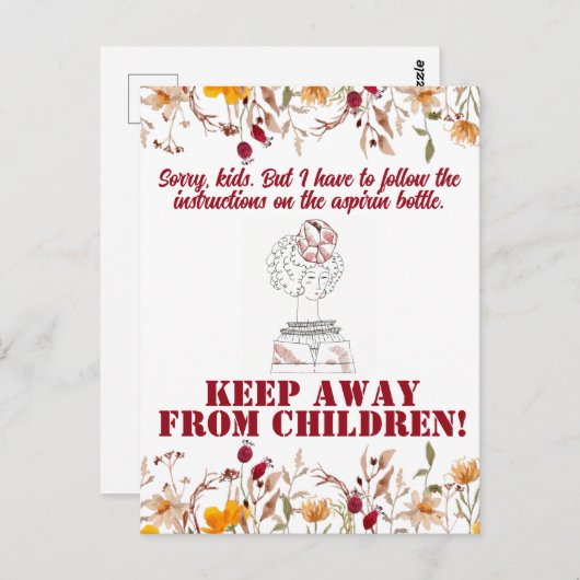 Grappig Sarcastisch Line Art Vrouw Briefkaart (Voorkant / Achterkant)