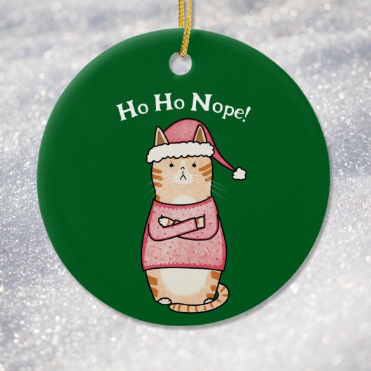 Grappig Sarcastisch Sinaasappel Cat Ho Ho Nope Vak Keramisch Ornament