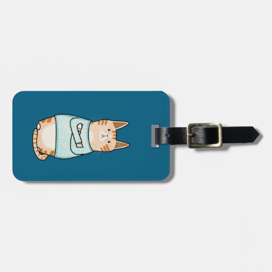 Grappig Sarcastisch Sinaasappel Cat Nope Bagagelabel (Voorkant horizontaal)