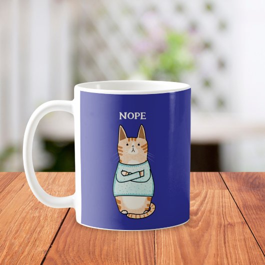 Grappig Sarcastisch Sinaasappel Cat Nope Koffiemok