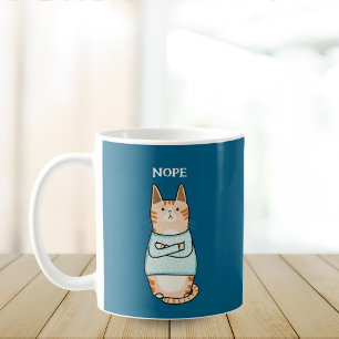 Grappig Sarcastisch Sinaasappel Cat Nope Koffiemok