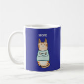 Grappig Sarcastisch Sinaasappel Cat Nope Koffiemok (Links)