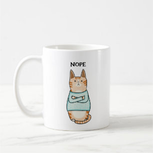 Grappig Sarcastisch Sinaasappel Cat Nope Koffiemok