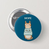 Grappig Sarcastisch Sinaasappel Cat Nope Ronde Button 5,7 Cm (Voorkant /achterkant)