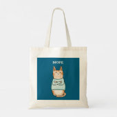 Grappig Sarcastisch Sinaasappel Cat Nope Tote Bag (Achterkant)