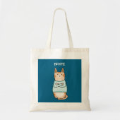 Grappig Sarcastisch Sinaasappel Cat Nope Tote Bag (Voorkant)