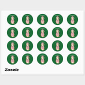 Grappig Sarcastisch Sinaasappel Kattenkerst Ronde Sticker (Vel)