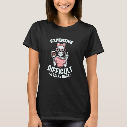 Grappig sarcastisch skelet duur en moeilijk t-shirt (Voorkant)