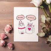 Grappig Sarcastisch Valentijnsdag Cartoon Kattenpa Feestdagenkaart