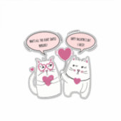 Grappig Sarcastisch Valentijnsdag Kattenpaar Sticker (Voorkant)
