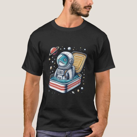 Grappig Sardine Astronaut Shirt Retro (Voorkant)
