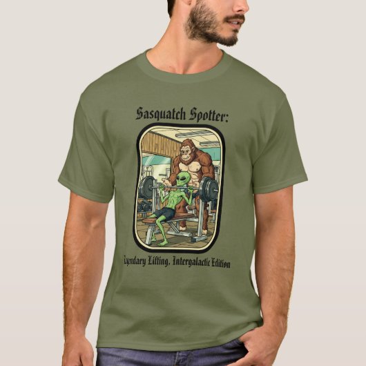 Grappig Sasquatch Bigfoot gym T-shirt (Voorkant)