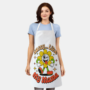 Grappig Sassy Net Als Mijn Mama Retro Bloem Witte  Schort