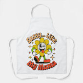 Grappig Sassy Net Als Mijn Mama Retro Bloem Witte  Schort (Voorkant)