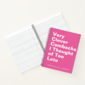 Grappig Sassy Quote Schattige Custom Name Hot Pink Notitieboek (Binnen)