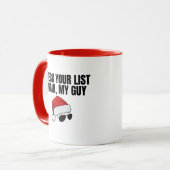 Grappig sassy sinterklaas leuke lijst kerst Mok (Voorkant links)