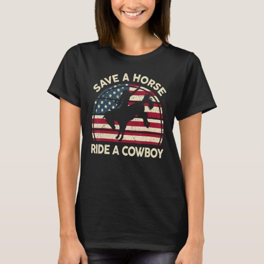 Grappig Save A Horse Ride Cowboy-Shirt Mannen Vrou T-shirt (Voorkant)