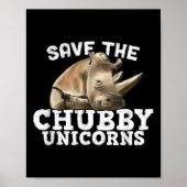 Grappig Save The Chubby Unicorns - Kunstzinnige Di Poster (Voorkant)
