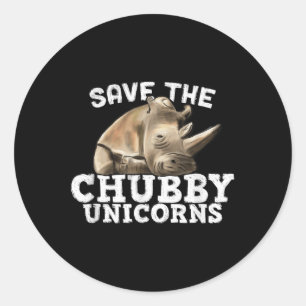Grappig Save The Chubby Unicorns - Kunstzinnige Di Ronde Sticker