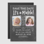 Grappig Save the Date - het is een match Magnetische Uitnodiging (Voorkant / Achterkant)