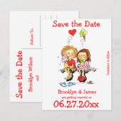 Grappig, Save the Dates Briefkaarten (Voorkant / Achterkant)