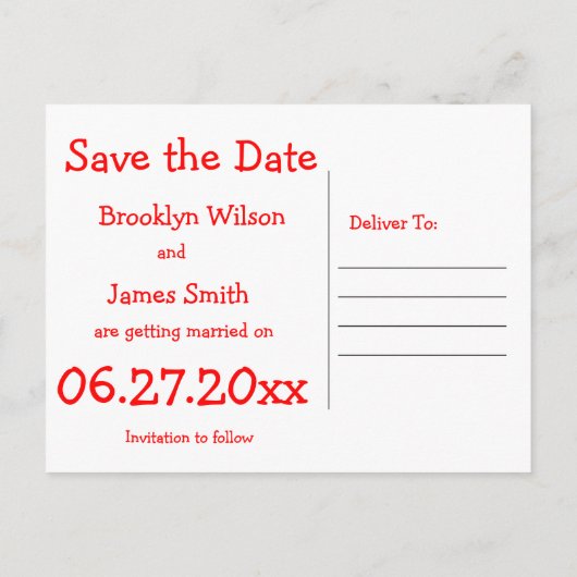 Grappig, Save the Dates Briefkaarten (Achterkant)