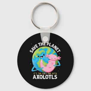 Grappig Save the Planet Axolotl Jongens Meisjes Le Sleutelhanger