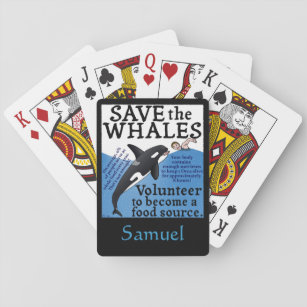 Grappig Save the Whales Orca Satire Spoof Speelkaarten