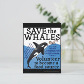 Grappig Save the Whales Satire Spoof Orca Briefkaart (Staand voorkant)