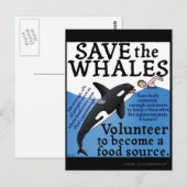 Grappig Save the Whales Satire Spoof Orca Briefkaart (Voorkant / Achterkant)
