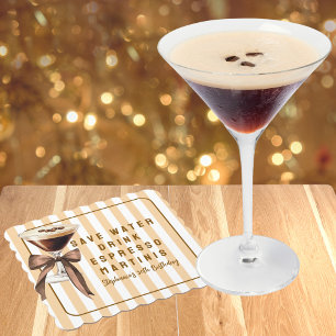 Grappig Save Water Drink Espresso Martinis Verjaar Kartonnen Onderzetters