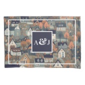 Grappig Scandinavisch Dorpsmonogram Kussensloop (Voorkant-Links)