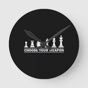 Grappig schaakgeschenk voor schakenliefhebber kind ronde klok
