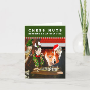Grappig schaakspel Kerstmis Feestdagen Kaart