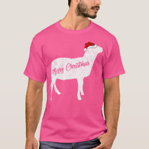 Grappig Schaap Dierenvriend Xmas Santa Hat Schaap T-shirt