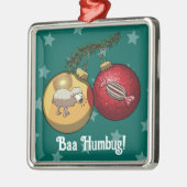 Grappig Schaap Kerst Snoep Baa Humbug Cartoon Metalen Ornament (Links)
