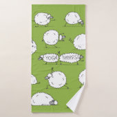 Grappig schaap met yoga, schets badhanddoek (Badhanddoek)