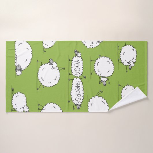 Grappig schaap met yoga, schets badhanddoek (Badhanddoek)