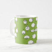 Grappig schaap met yoga, schets koffiemok (Voorkant links)