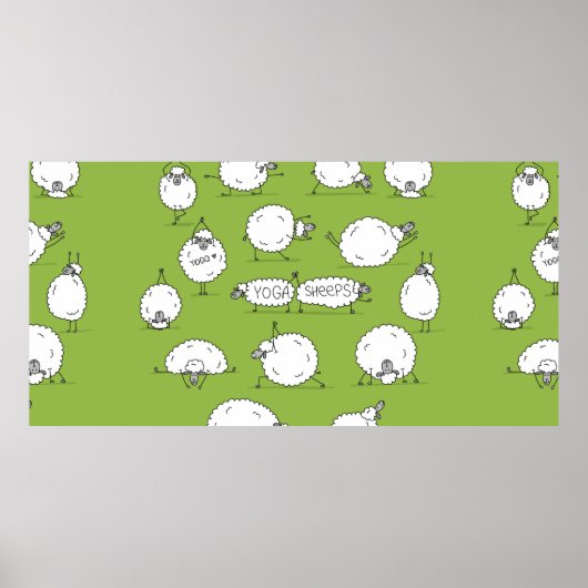 Grappig schaap met yoga, schets poster (Voorkant)