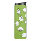 Grappig schaap met yoga, schets thermosbeker (Gedraaid links)