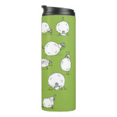 Grappig schaap met yoga, schets thermosbeker (Geroteerd rechts)