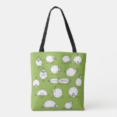 Grappig schaap met yoga, schets tote bag (Achterkant)