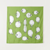 Grappig schaap met yoga, schets wandkleed (Voorkant (horizontaal))